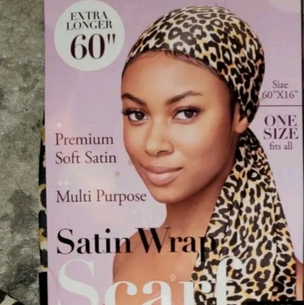 Leopard Satin Head Wrap/Scarf